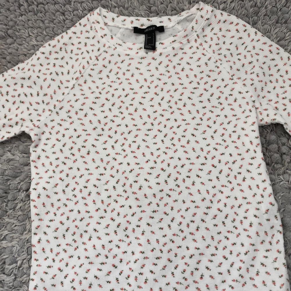 rose print long sleeve top